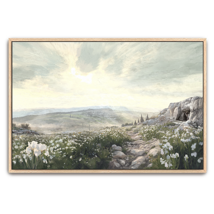 Resurrection Morning — oak frame canvas print — Art & Olive