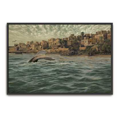 Grace Found Jonah — black frame canvas print — Art & Olive