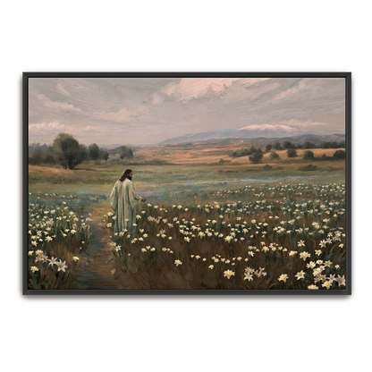 Consider The Lilies — espresso frame canvas print — Art & Olive