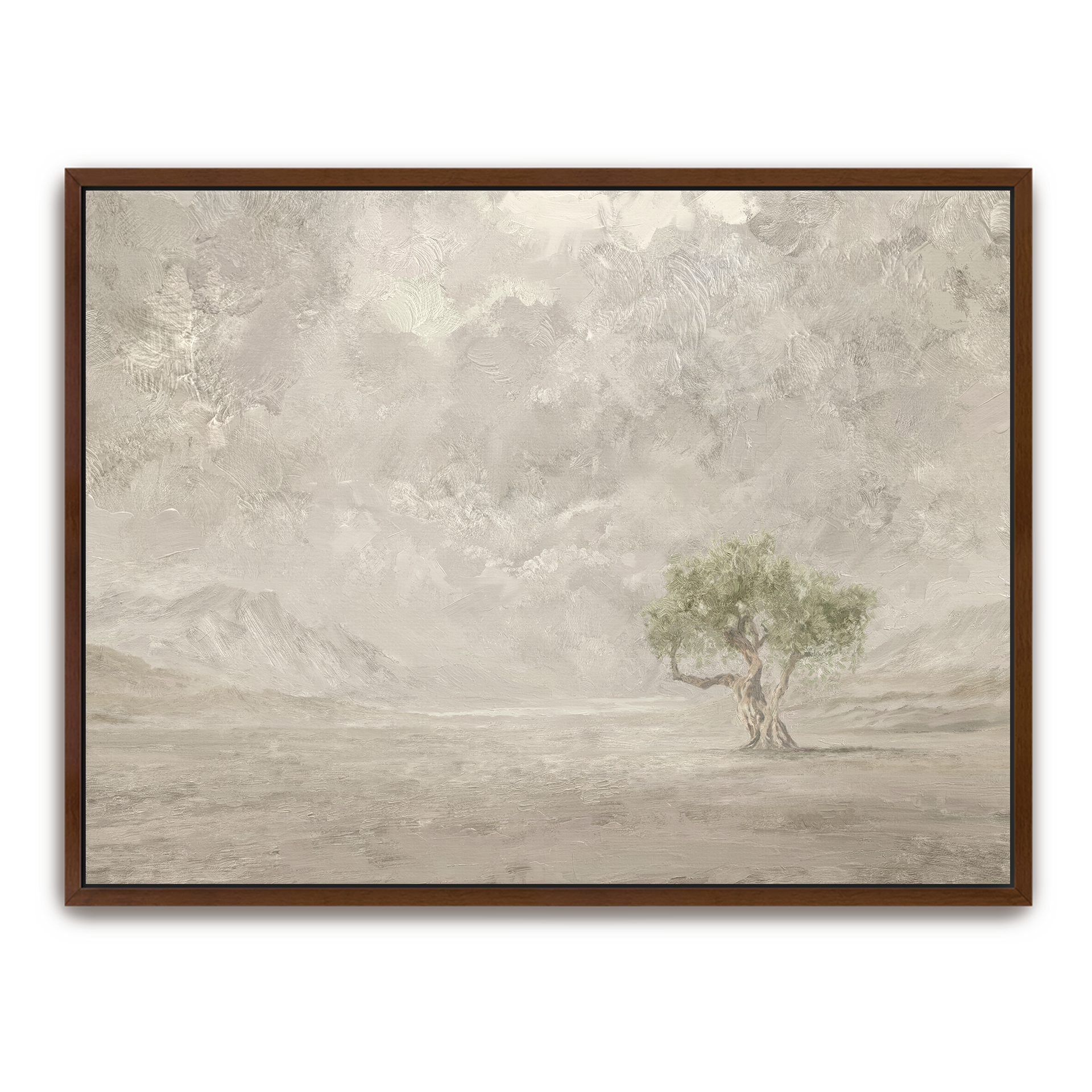 Olive Tree | Canvas | Christian Art - 24x36, Natural Wood Frame