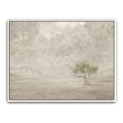 Olive Tree — silver frame canvas print — Art & Olive