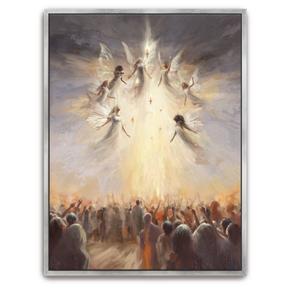 Praise — oak frame canvas print — Art & Olive
