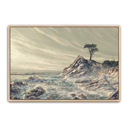 The Quiet Cypress — espresso frame canvas print — Art & Olive