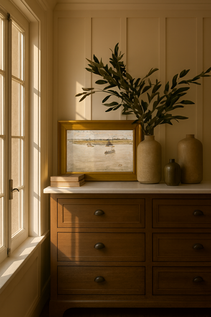 Quiet River, Holland — black frame fine art print — Art & Olive