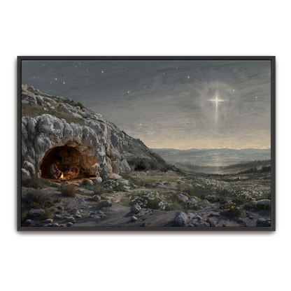 Holy Night — silver frame canvas print — Art & Olive