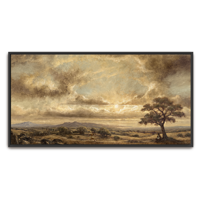 The One Who Returned — silver frame canvas print — Art & Olive