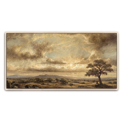 The One Who Returned — espresso frame canvas print — Art & Olive