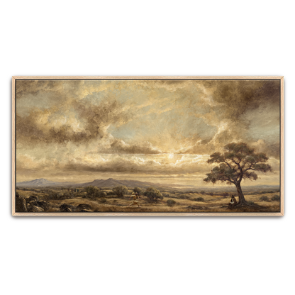 The One Who Returned — oak frame canvas print — Art & Olive