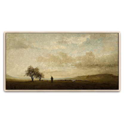 The Good Shepherd — oak frame canvas print — Art & Olive