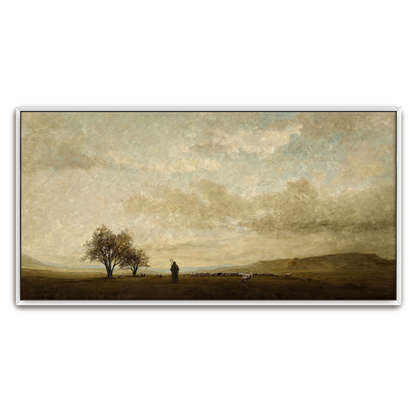 The Good Shepherd — natural wood frame canvas print — Art & Olive