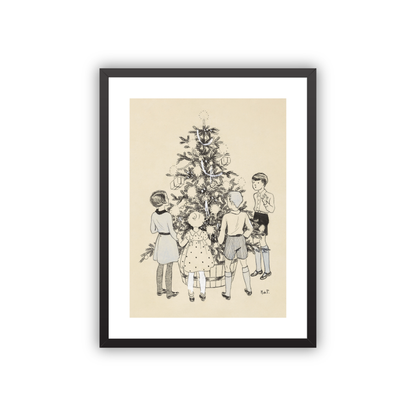 Twas The Night Before — espresso frame fine art print — Art & Olive