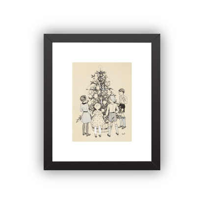 Twas The Night Before — natural wood frame fine art print — Art & Olive