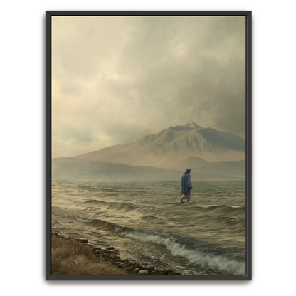 Walking on Water (Portrait) — silver frame canvas print — Art & Olive