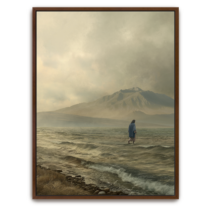Walking on Water (Portrait) — gold frame canvas print — Art & Olive