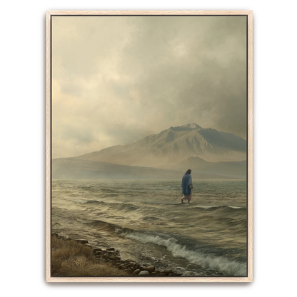 Walking on Water (Portrait) — espresso frame canvas print — Art & Olive