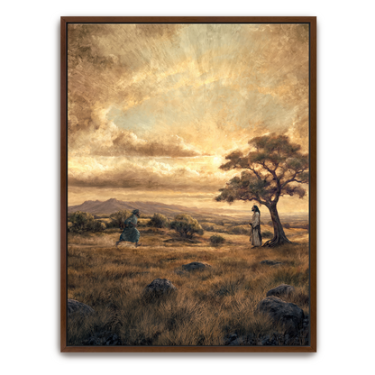 The One Who Returned (Portrait) — gold frame canvas print — Art & Olive