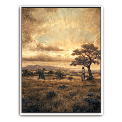 The One Who Returned (Portrait) — framed option canvas print — Art & Olive