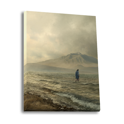 Walking on Water (Portrait) — Christian canvas print by Art & Olive