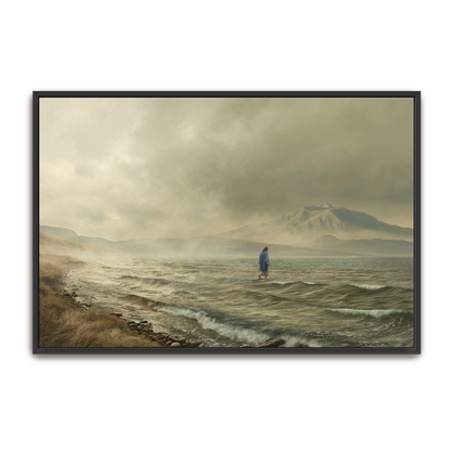 Walking on Water — natural wood frame canvas print — Art & Olive