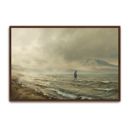 Walking on Water — espresso frame canvas print — Art & Olive