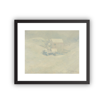 White Barn — espresso frame fine art print — Art & Olive