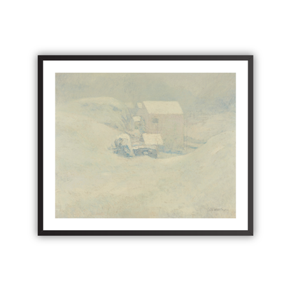 White Barn — oak frame fine art print — Art & Olive
