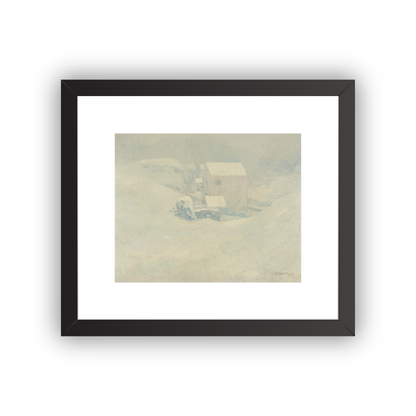 White Barn — natural wood frame fine art print — Art & Olive