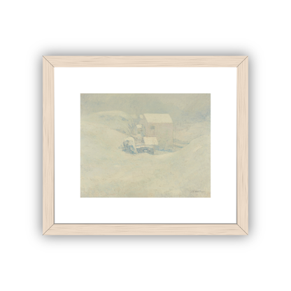 White Barn — framed option fine art print — Art & Olive