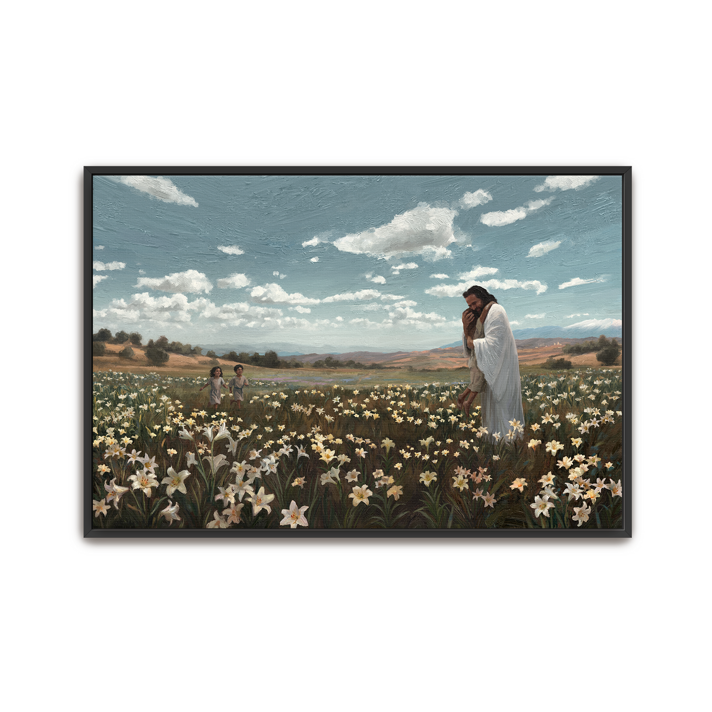 Come Unto Me — silver frame canvas print — Art & Olive