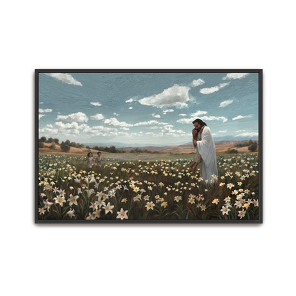 Come Unto Me — silver frame canvas print — Art & Olive