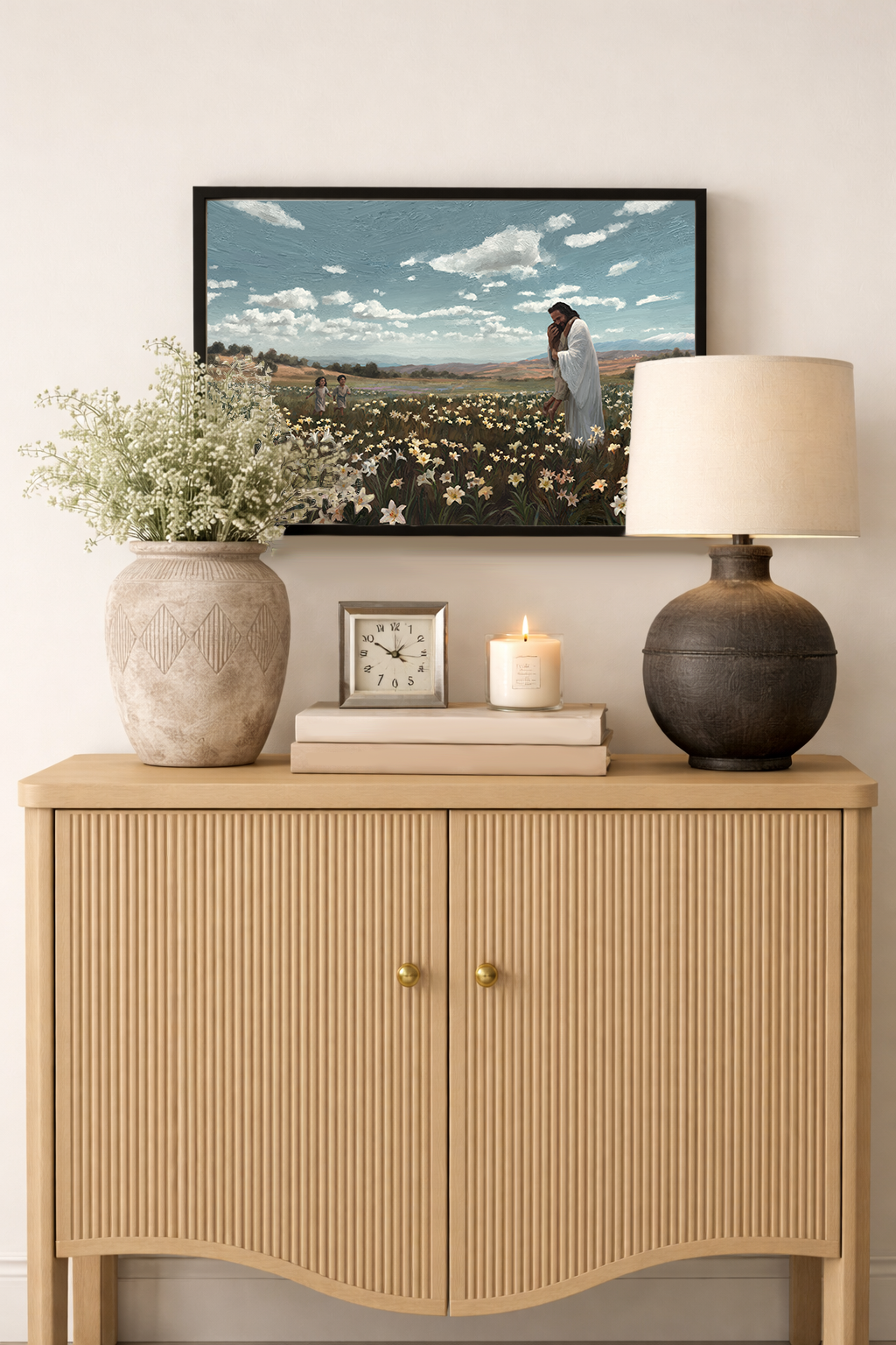 Come Unto Me — black frame canvas print — Art & Olive
