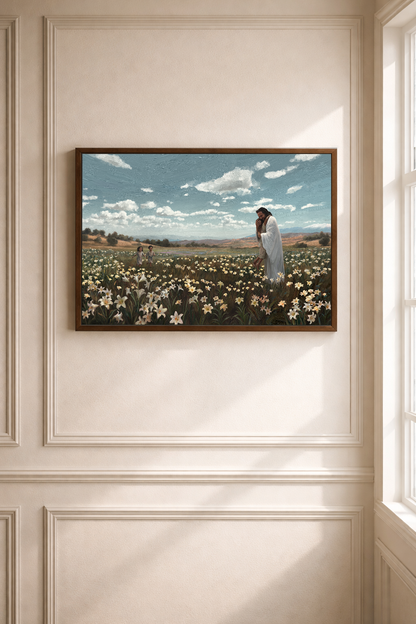 Come Unto Me — white frame canvas print — Art & Olive