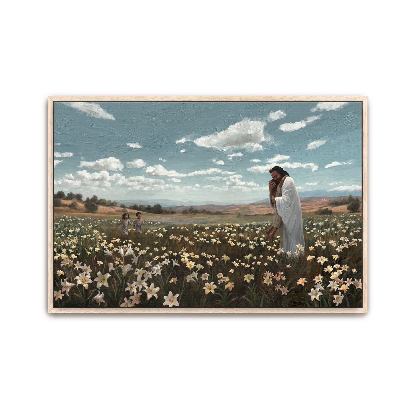 Come Unto Me — oak frame canvas print — Art & Olive