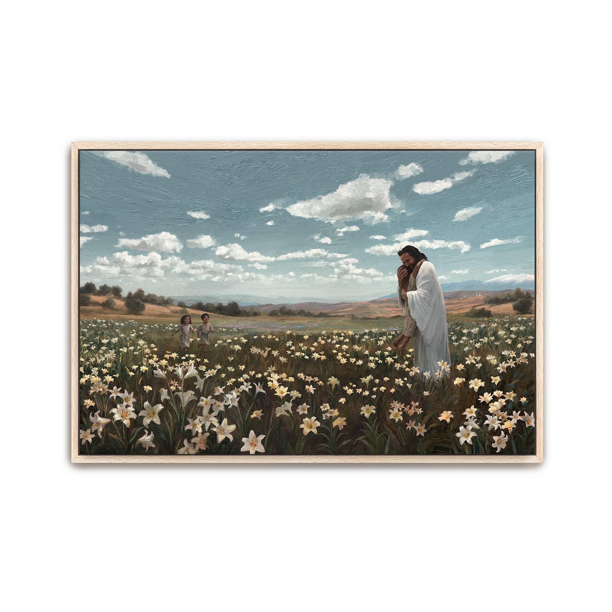 Come Unto Me — oak frame canvas print — Art & Olive