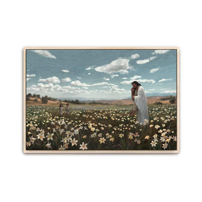 Come Unto Me — oak frame canvas print — Art & Olive
