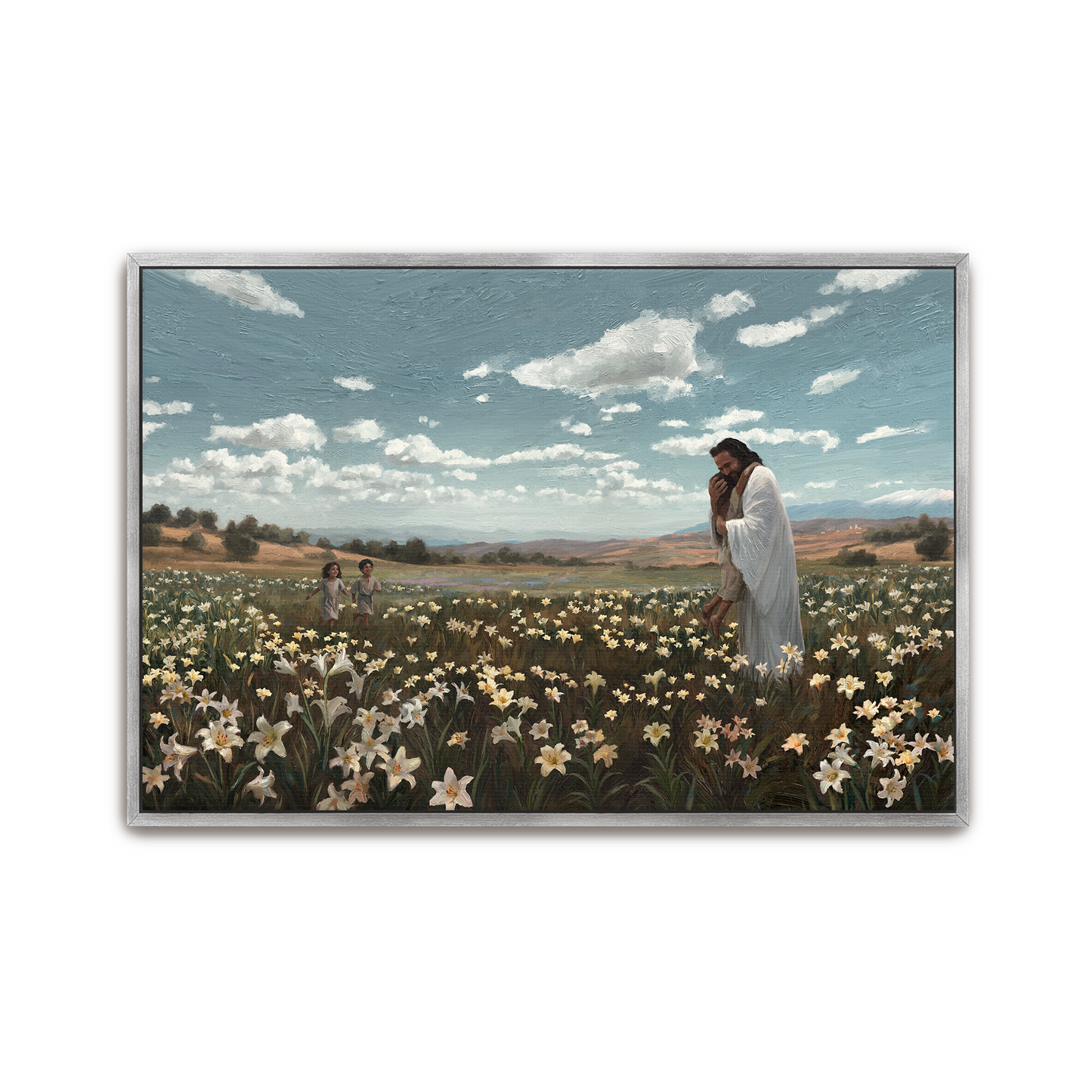 Come Unto Me — natural wood frame canvas print — Art & Olive
