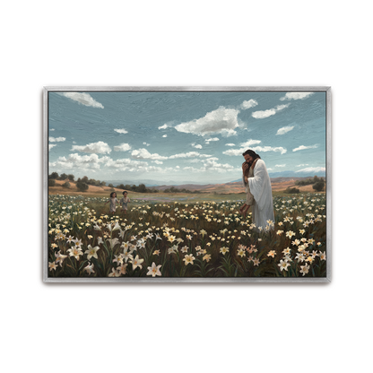 Come Unto Me — natural wood frame canvas print — Art & Olive