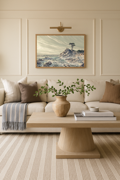 The Quiet Cypress — black frame canvas print — Art & Olive