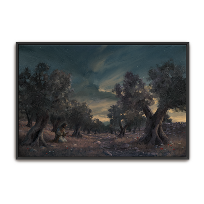 Jesus In Gethsemane — gold frame canvas print — Art & Olive