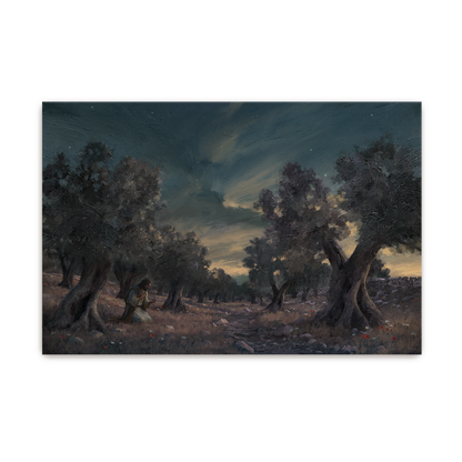 Jesus In Gethsemane — black frame fine art print — Art & Olive