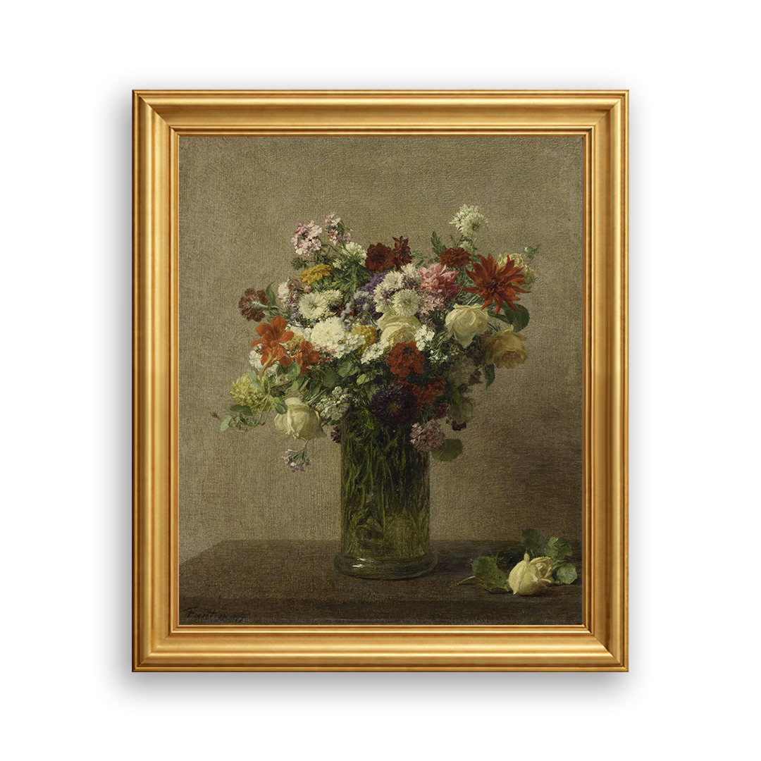 Spring Bouquet — silver frame fine art print — Art & Olive