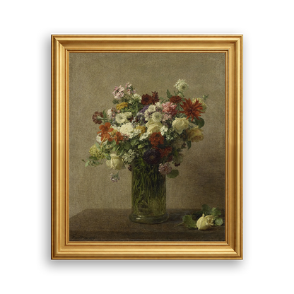 Spring Bouquet — silver frame fine art print — Art & Olive